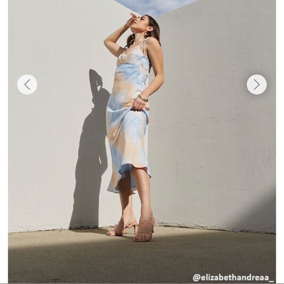 Forever 21 Silky Watercolor Cami Midi Dress - NWT - Picture 6 of 9